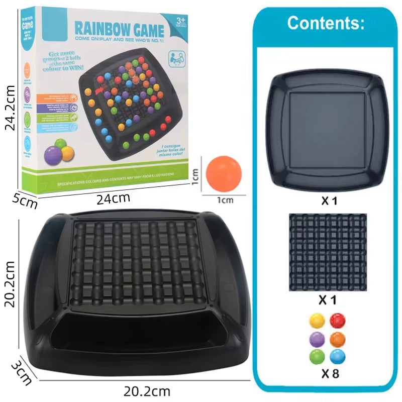 Board Game 20CM Rainbow Ball Matching Brain Game Intelligent Bead Training Magic Educational Toys for Kids
