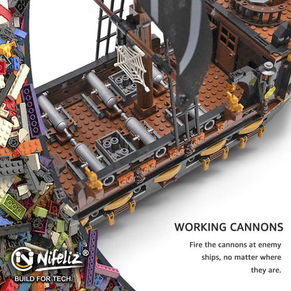 NIFELIZ LEGO Black Hawk Pirates Ship Model Building Blocks Kits - Construction Set to Build, Model Set and Assembly Toy for Teens and Adult,Makes a Great Gift for People Who like Creative Play (1352Pcs)