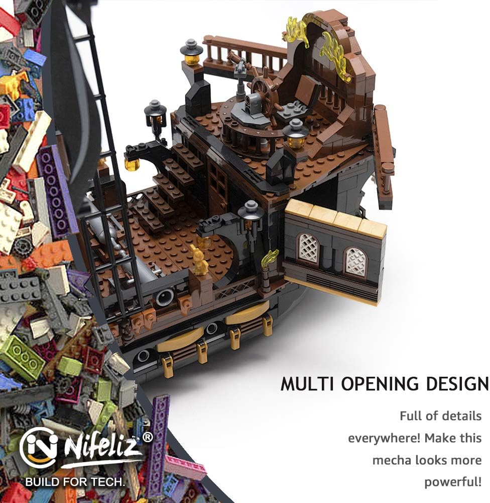 NIFELIZ LEGO Black Hawk Pirates Ship Model Building Blocks Kits - Construction Set to Build, Model Set and Assembly Toy for Teens and Adult,Makes a Great Gift for People Who like Creative Play (1352Pcs)