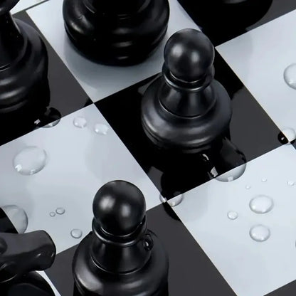 Board Game Chess Set 1 Box of Foldable Magnetic International with Plastic Chessboard Board Game , Ideal Tabletop Game for Family Gathering