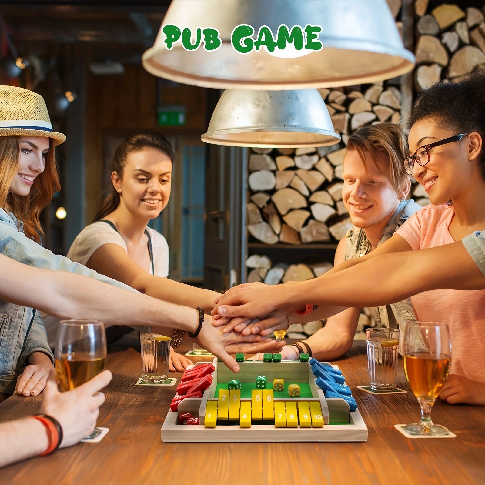Board Game Wooden Dice for Adults and Kids 2-4 Player Family Classics Tabletop 