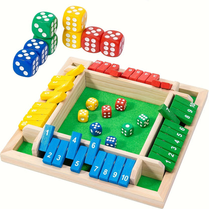 Board Game Wooden Dice for Adults and Kids 2-4 Player Family Classics Tabletop 