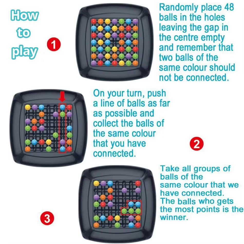 Board Game 20CM Rainbow Ball Matching Brain Game Intelligent Bead Training Magic Educational Toys for Kids