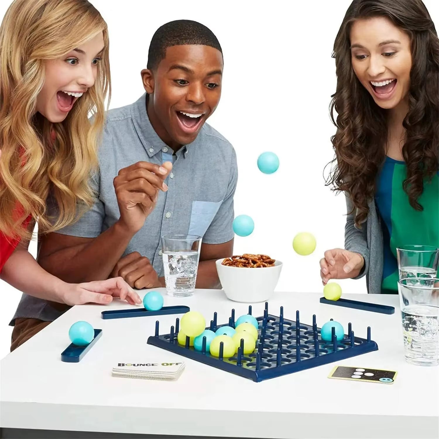 Board Game Bounce Ball Game Jumping Ball Table Game Interaction Family Party Desktop Bouncing Funny Toy Kit for Children Adults